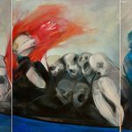 Tryptique barque 100 x 240 cm